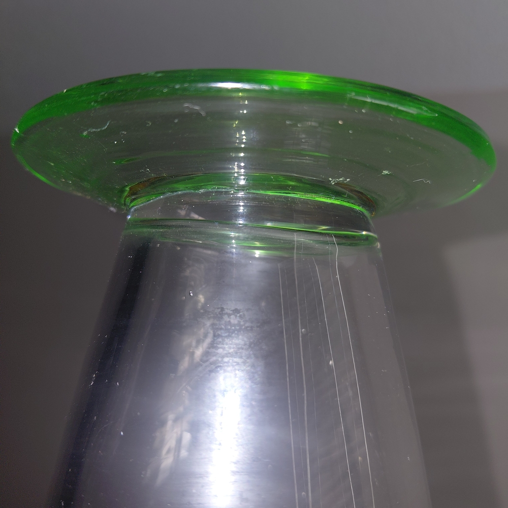 Colorful Glass Vase with Multicolor Rim - Picture 8 of 9